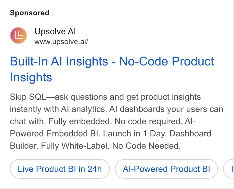 An ad Upsolve AI is running