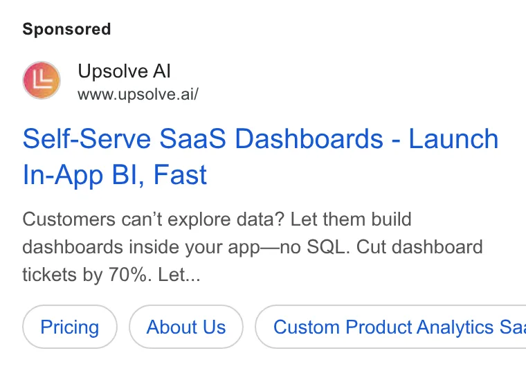 An ad Upsolve AI is running