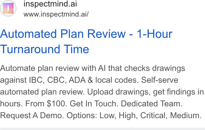 An ad InspectMind AI is running