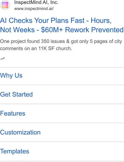 An ad InspectMind AI is running