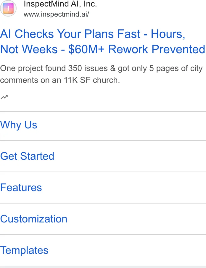 An ad InspectMind AI is running