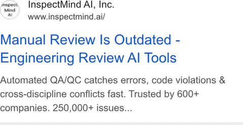 An ad InspectMind AI is running