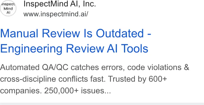 An ad InspectMind AI is running