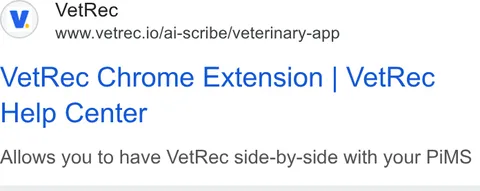 An ad VetRec is running