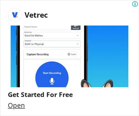 An ad VetRec is running