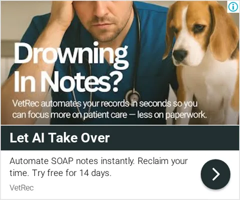 An ad VetRec is running