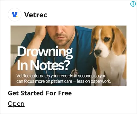 An ad VetRec is running