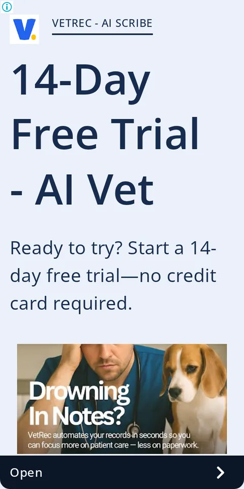An ad VetRec is running