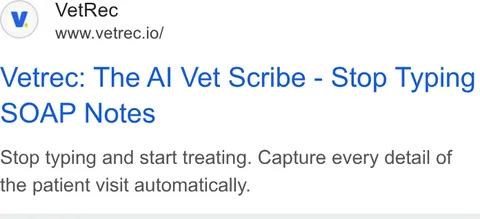 An ad VetRec is running