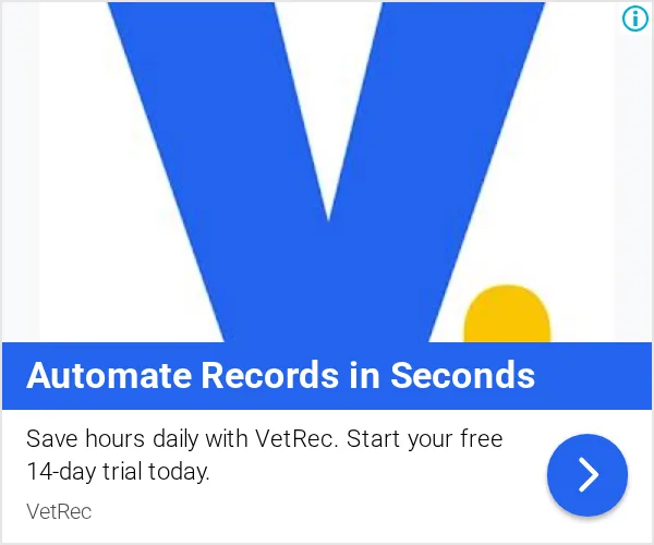 An ad VetRec is running