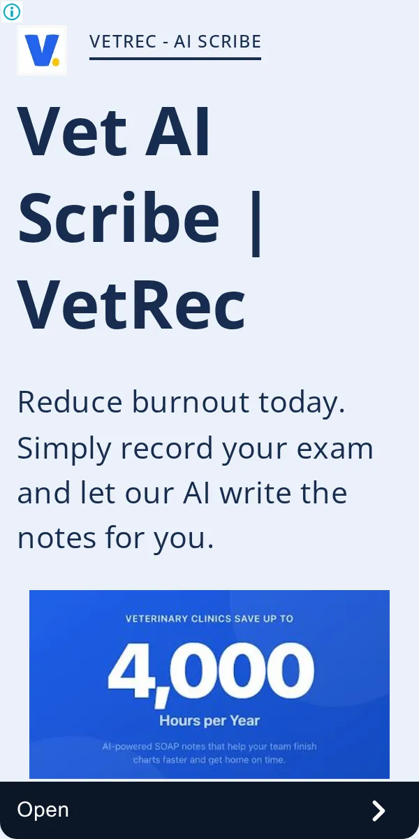 An ad VetRec is running
