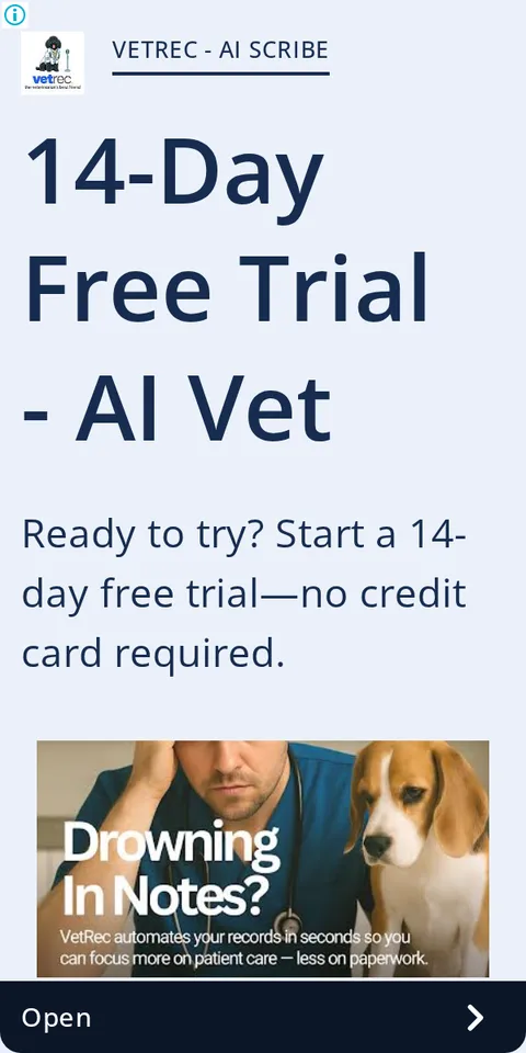 An ad VetRec is running