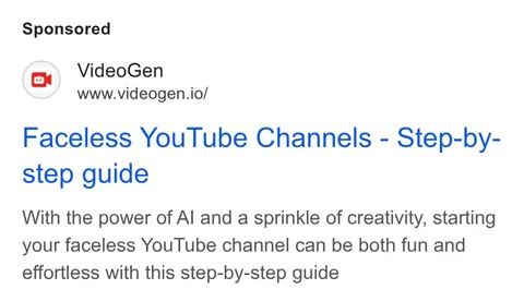 An ad VideoGen is running