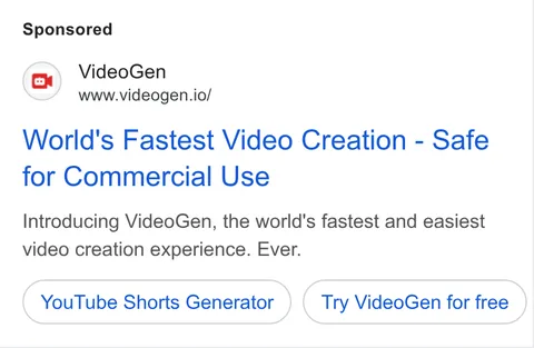 An ad VideoGen is running
