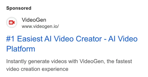 An ad VideoGen is running