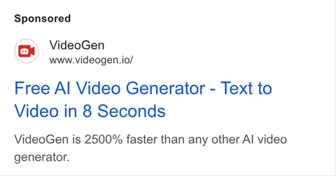 An ad VideoGen is running