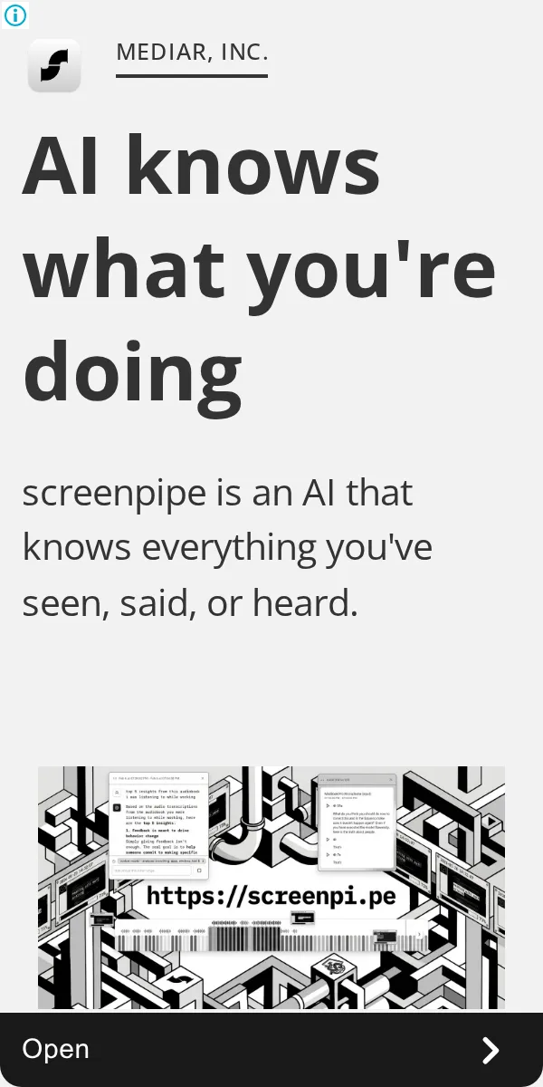 An ad screenpipe is running