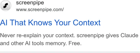 An ad screenpipe is running