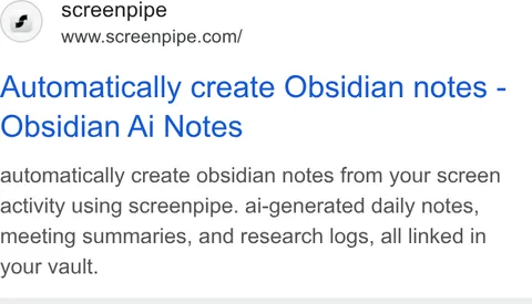 An ad screenpipe is running