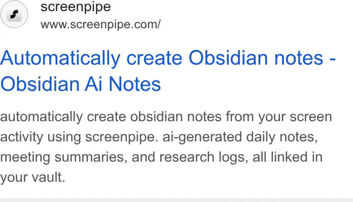 An ad screenpipe is running