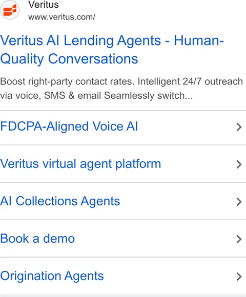 An ad Veritus is running