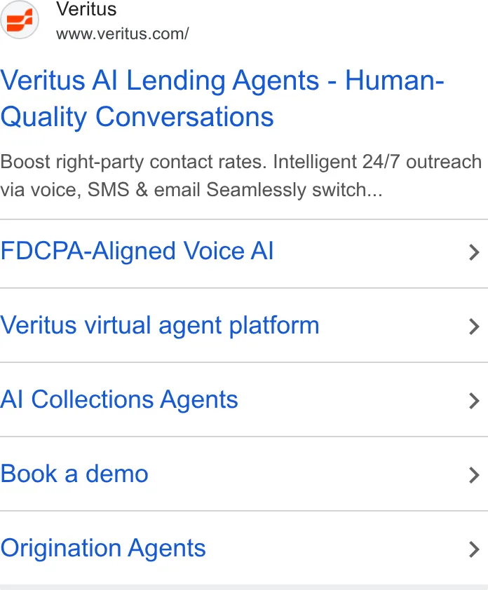 An ad Veritus is running