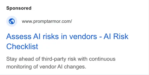 An ad PromptArmor is running