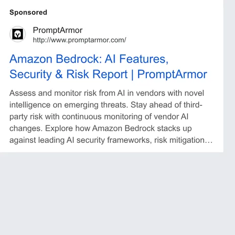 An ad PromptArmor is running