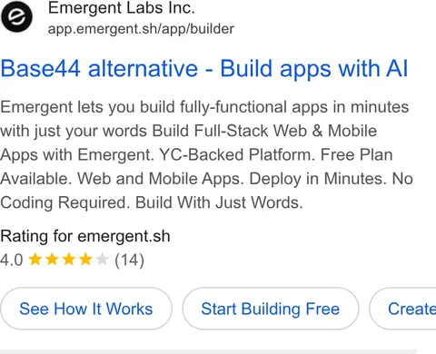 An ad Emergent's Dynamite Site is running