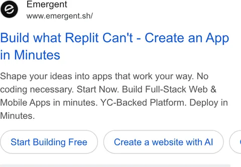 An ad Emergent's Dynamite Site is running