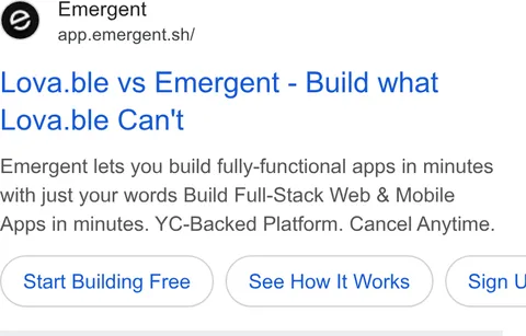 An ad Emergent's Dynamite Site is running