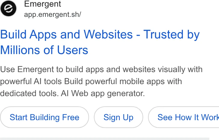An ad Emergent's Dynamite Site is running