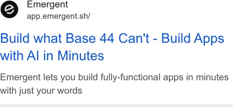 An ad Emergent's Dynamite Site is running