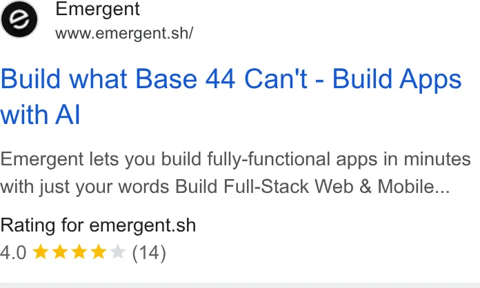 An ad Emergent's Dynamite Site is running