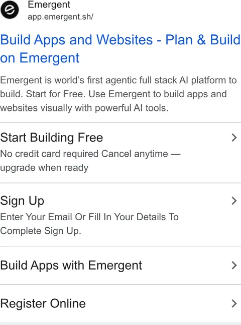 An ad Emergent's Dynamite Site is running