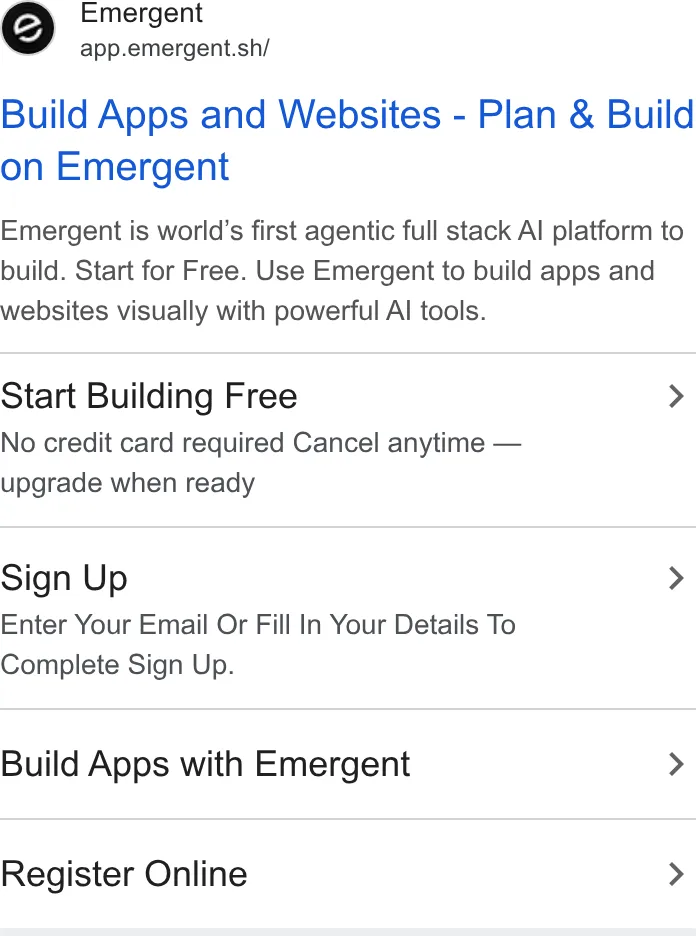 An ad Emergent's Dynamite Site is running