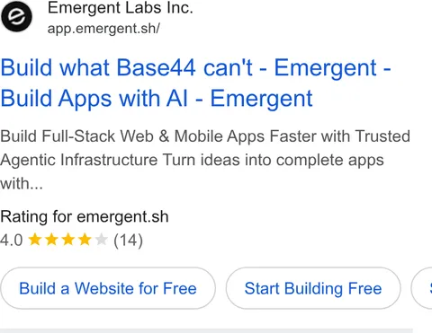 An ad Emergent's Dynamite Site is running