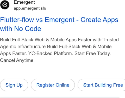 An ad Emergent's Dynamite Site is running
