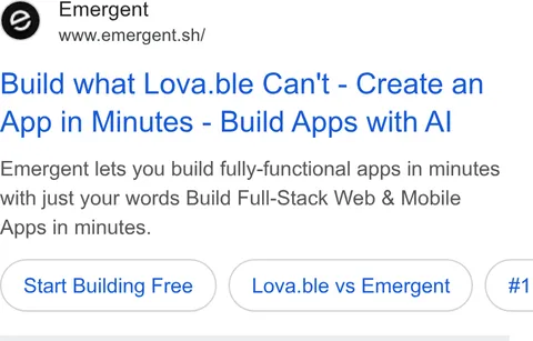 An ad Emergent's Dynamite Site is running