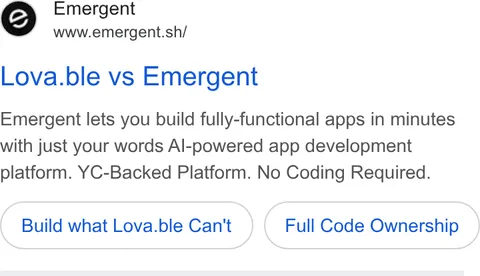 An ad Emergent's Dynamite Site is running