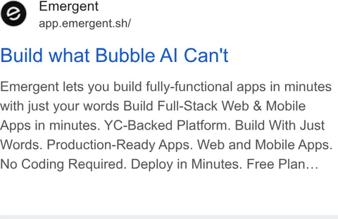 An ad Emergent's Dynamite Site is running