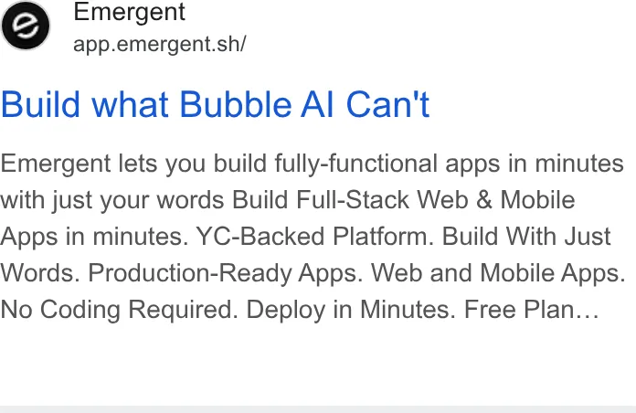 An ad Emergent's Dynamite Site is running
