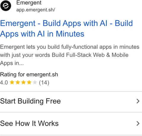 An ad Emergent's Dynamite Site is running