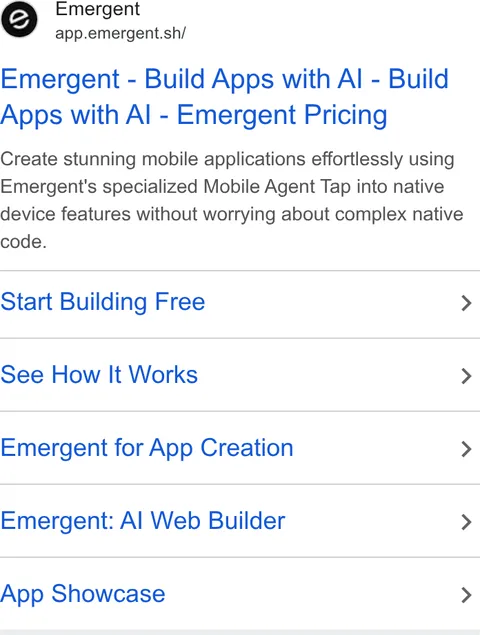 An ad Emergent's Dynamite Site is running