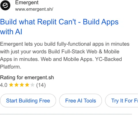 An ad Emergent's Dynamite Site is running