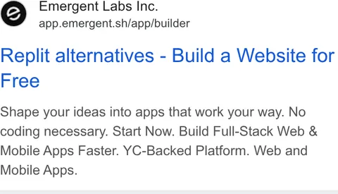 An ad Emergent's Dynamite Site is running
