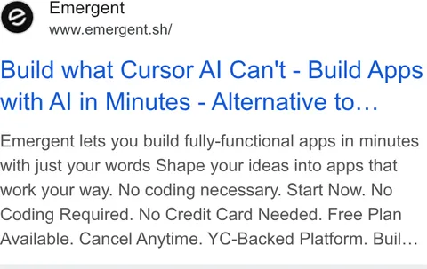 An ad Emergent's Dynamite Site is running