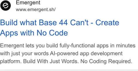 An ad Emergent's Dynamite Site is running