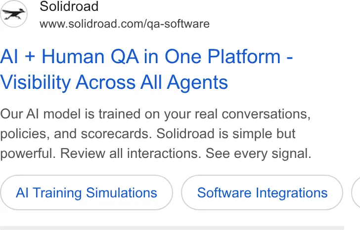 An ad Solidroad is running