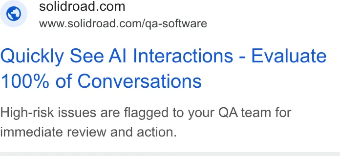 An ad Solidroad is running